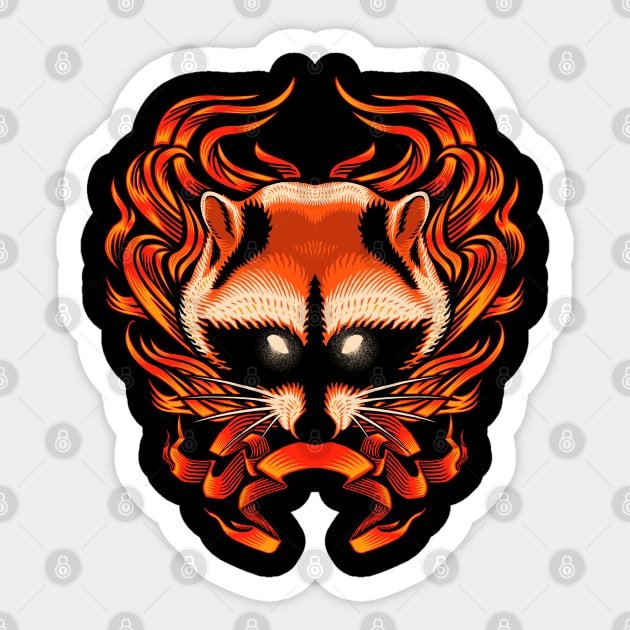 Raccoon head Sticker by barmalisiRTB